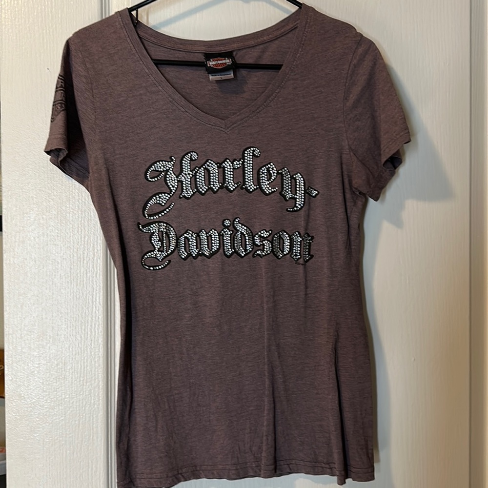 Purplish Grey HD of Indy shirt - crystal accents